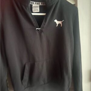 Victoria's Secret Dark Zip-Up Sweater with Logo
